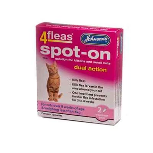Johnsons 4Pleas Spot On Cat Kitten Tratamiento Pulgas Doble Acción Acción Rápida Paquete de 2 - Imagen 1 de 10