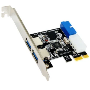 PCI-E To USB 3.0 PCIE Expansion Card Dual USB 3.0 Port PCI Express Hub Adapter - Picture 1 of 6