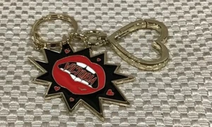 Victorias Secret Lips Mouth Burst Keychain/Purse Charm Heart Ring Red Gold Cute! - Picture 1 of 6