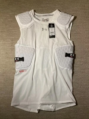 NWT Under Armour Gameday Armour Pro 5-Pad Top M-Hex Size Large Men’s, White - Image 1 of 4