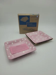 Pampered Chef Pink Polka Dot Plates 7 3/8" #5415 Set Of 2 Help Whip Cancer W/box - Picture 1 of 10