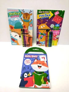 BENDON - TWO Grab and Go Play Packs Lot plus One Sticker Book with Crayons - Picture 1 of 7