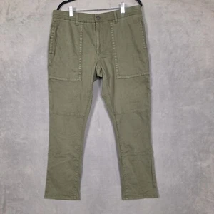 Elwood Jeans Men 34x29 (34x27) Green Denim double knee reinforced stretch stitch - Picture 1 of 11