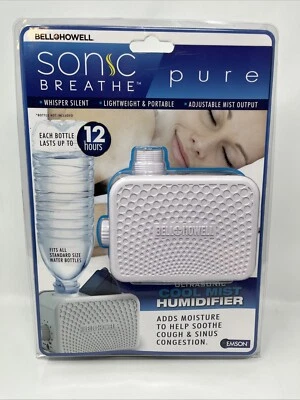 Bell + Howell Sonic Breathe Ultrasonic Humidifier with Travel Pouch - White NEW - Image 1 of 3