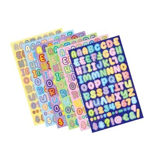 6 x Buchstaben- und Zahlenaufkleber Alphabet Paster Aufkleber niedliche Cartoon Aufkleber - Bild 1 von 8