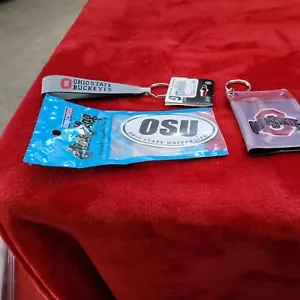 O.S.U. 4 1/4" Magnet, Business Card Holder & Keychain- 3 items. Ohio State Unv. - Picture 1 of 4