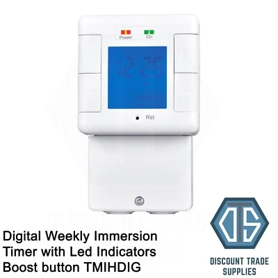 BG Masterplug TMIHDIG-MP Digital Weekly Immersion Timer with LED Indicator/Boost