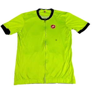 Jersey de ciclismo Castelli manga corta verde fluorescente para hombre S escorpión cremallera completa - Imagen 1 de 9
