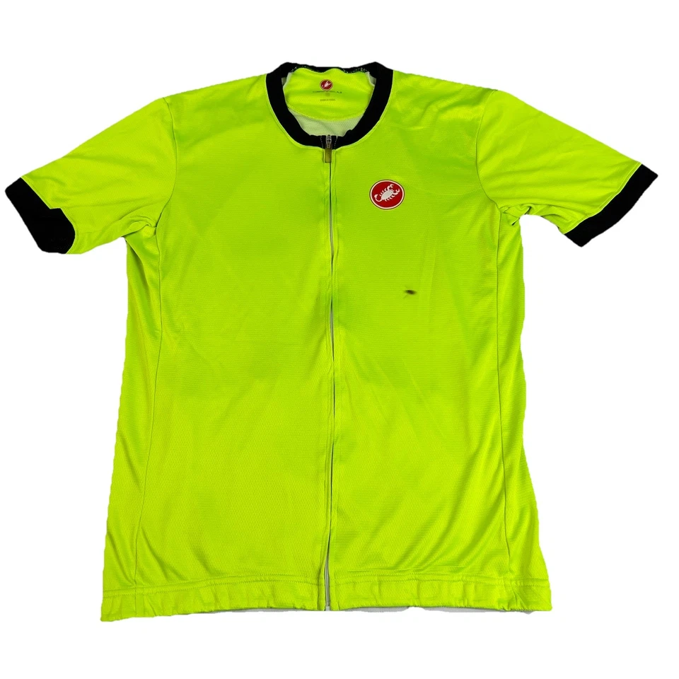 Jersey de ciclismo Castelli manga corta verde fluorescente para hombre S escorpión cremallera completa Foto 1 de 4