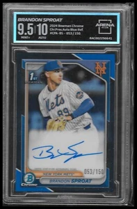 Bowman 2024 cromo #CPA-BS Brandon Sproat Pros. Coche. Azul Ref. AC 9.5/10 #/150 - Imagen 1 de 2