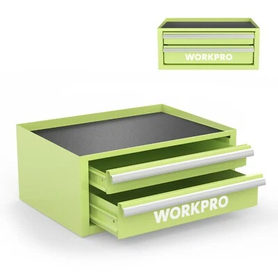 Mini caja de herramientas WORKPRO verde/azul/rosa 12,5" pequeña caja de herramientas de metal con revestimiento de cajón Foto 1 de 4