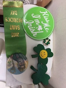 Lot of 5 Five St Patrick's Day Pins Some Vintage Signed Handmade - Picture 1 of 2