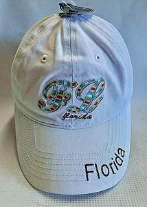 Women's The State Of Florida BallCap White Adjustable Hat Hook/Loop Adult/Teen - Picture 1 of 9