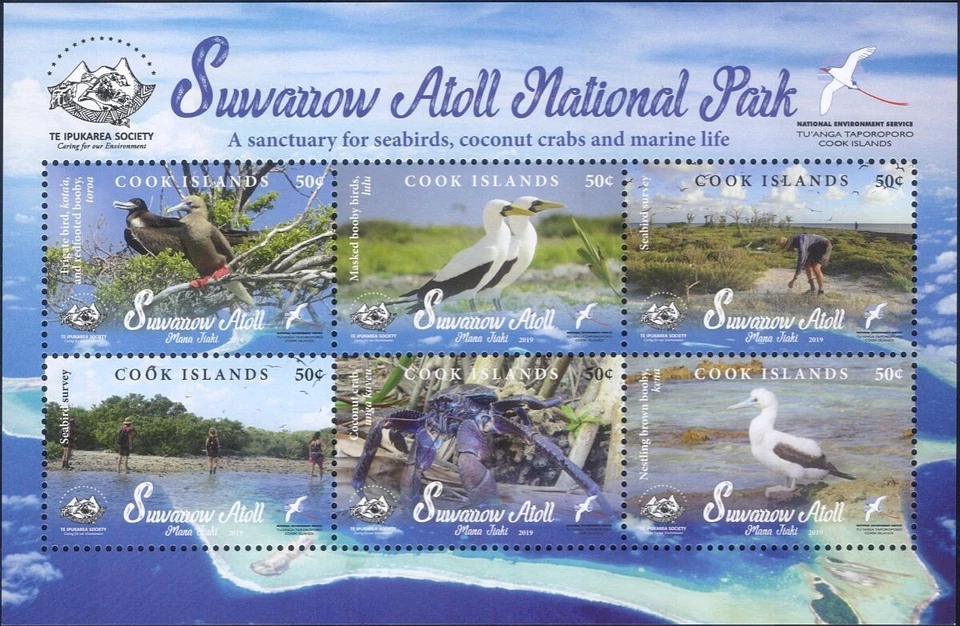 Cook Islands 2019 Suwarrow Atoll Park/Booby/Crab/Birds/Nature 6v m/s (b209z) - Image 1 of 1