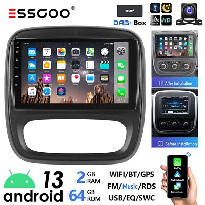 Für Opel Vivaro B Renault Trafic DAB+ CarPlay Autoradio Android 13 GPS Navi 64GB - Bild 1 von 4