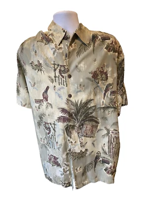 Kahala Shirt by Pat Anderson Size Large Hawaiian Button Up Green & Brown EUC - Image 1 of 4