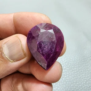 69 Crt Adorable HUGE Red Ruby Museum Grade Certified Pear Shape Loose Gemstone - Imagen 1 de 5