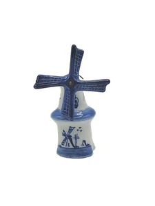 Delfter blau weiß Miniatur Keramik Windmühle bewegliche Klingen Salz ODER Pfefferstreuer  - Bild 1 von 10