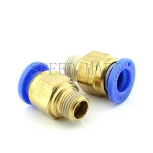 2X Conector macho 8 mm tubo 1/8 BSPT roscado neumático liberación rápida accesorio de aire - Imagen 1 de 3
