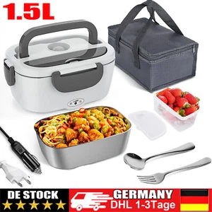 1.5L Elektrische Lunchbox Essenwärmer Lunch Box Edelstahl herausnehmbar Essen EU - Bild 1 von 24