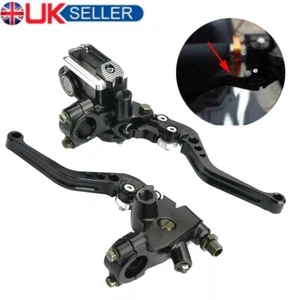 2x 7/8" Universal Motorbike Motorcycle Brake Clutch Master Cylinder Lever Sets - Picture 1 of 18