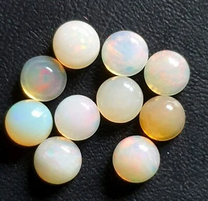 Piedra preciosa de ópalo etíope Welo piedra preciosa 5 mm arco iris redonda destello blanco - Imagen 1 de 1