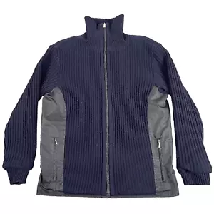 Giacca DUNHILL reversibile uomo blu navy lana merino maglia grossa media Italia - Foto 1 di 12
