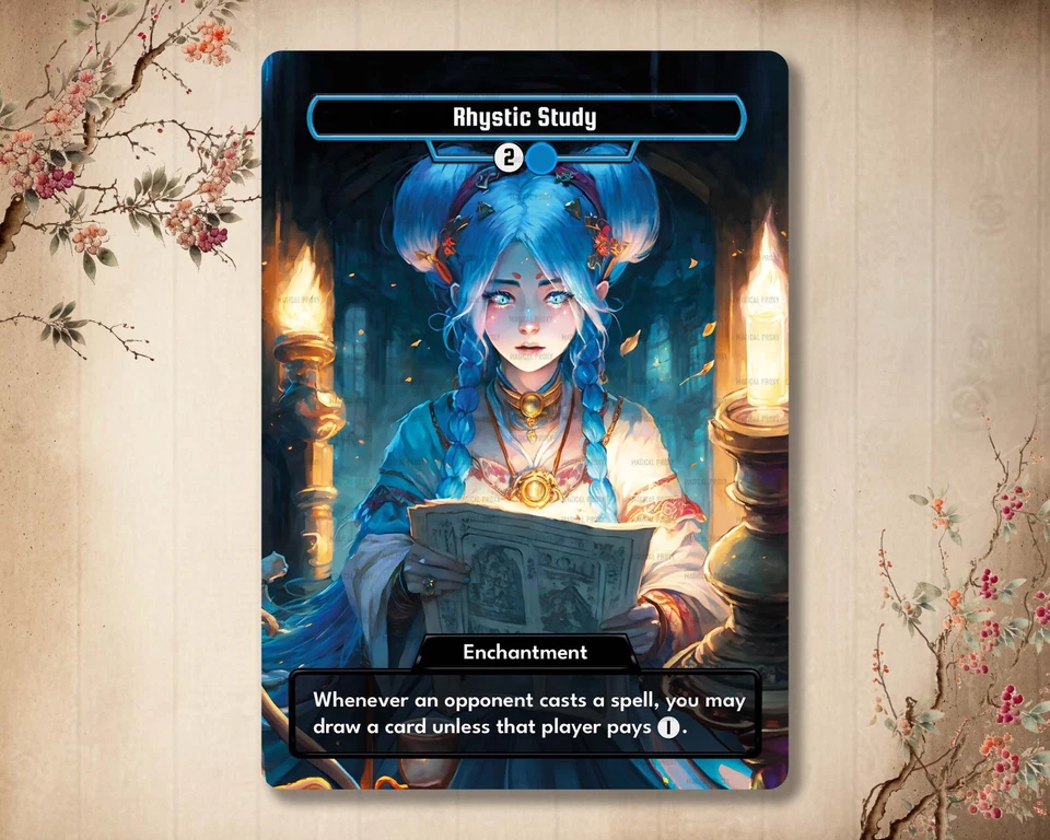 Rhystic Study - High Quality Custom Card [ Alternative Custom Art ] - Imagen 1 de 1