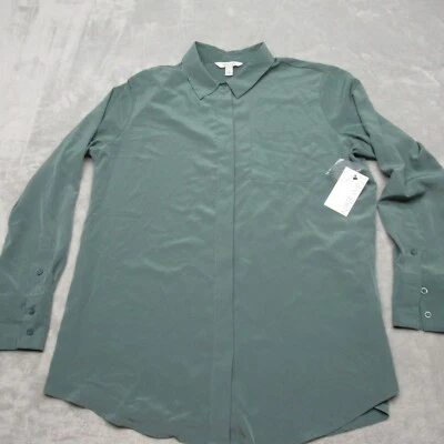 Nine West Shirt Mens Large Green Wicking Long Sleeve Button Down Performance NEW - Image 1 of 4