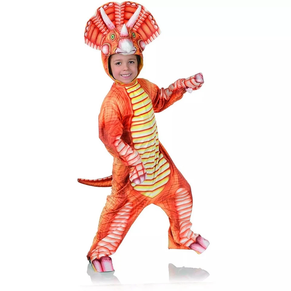 Mono Disfraz Niño Estampado Triceratops Naranja, Niño Pequeño L (2T-4T) Foto 1 de 1
