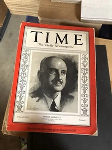 MAGAZINE TIME George Santayana FEBRUARY 3 1936 - Foto 1 di 1