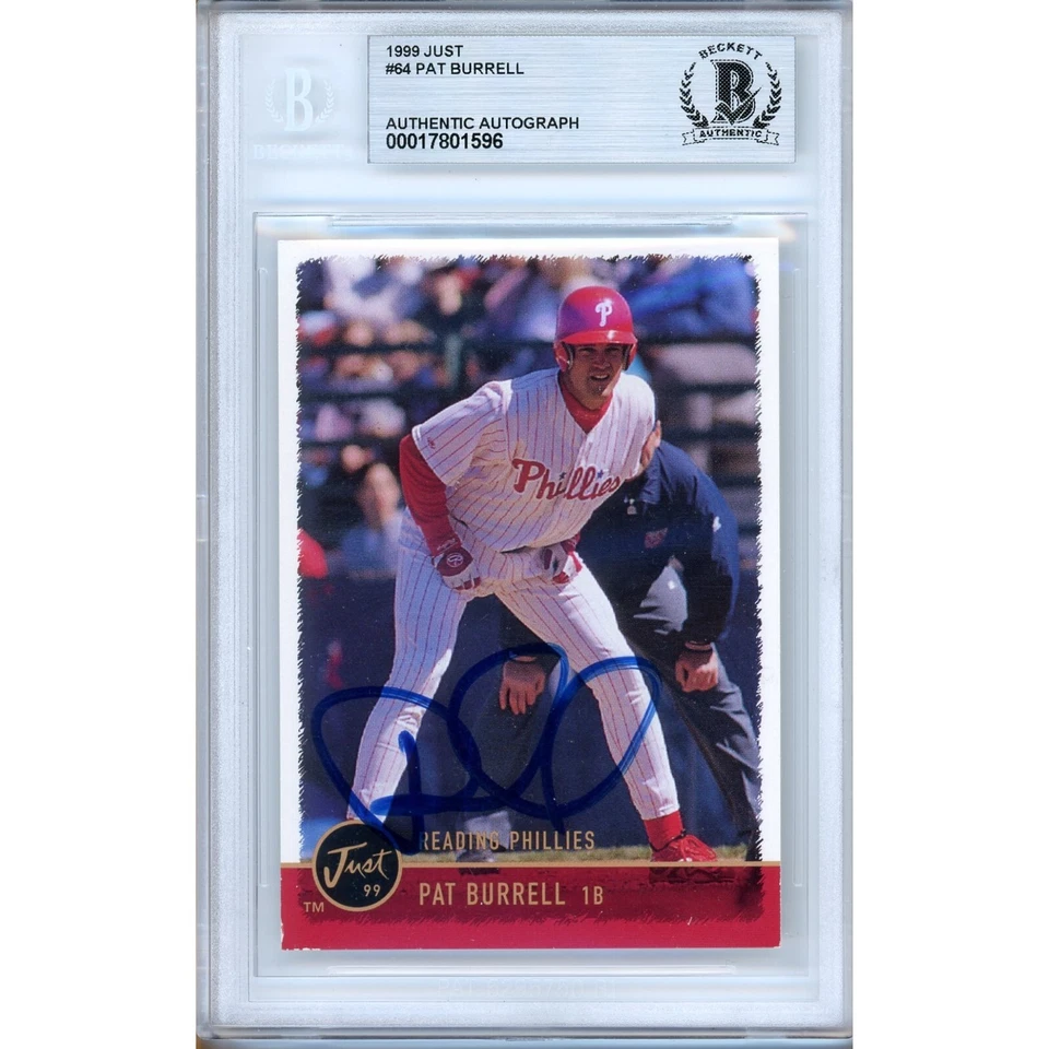 Pat Burrell Signed 1999 Just Minors #64 Beckett BAS Slabbed Phillies MLB Auto - Image 1 of 4