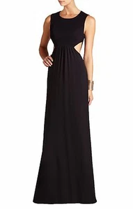 NUEVO BCBGMAXAZRIA NEGRO ANGELINAH CONTRASTE VESTIDO RECORTADO WQR66B44/L285A TALLA 12 - Imagen 1 de 2