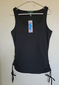 Lauren Ralph Lauren Black Tank Top with Tied Sides Size M NEW - Picture 1 of 3