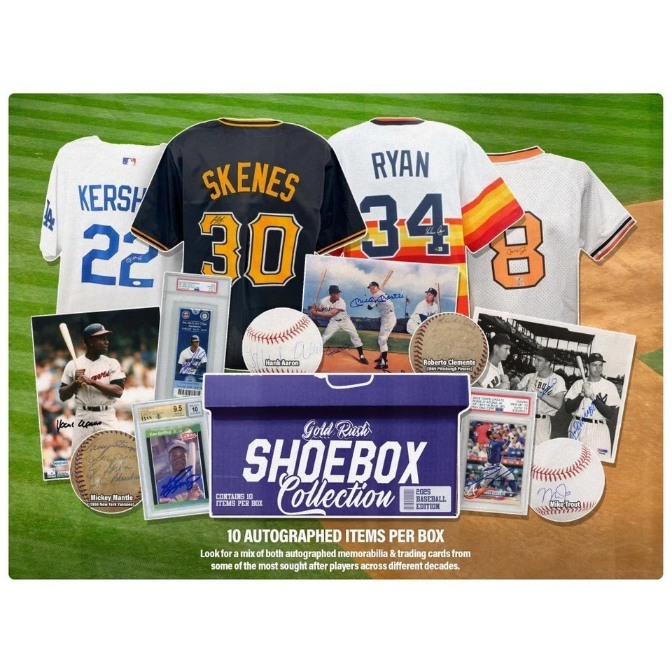 RANDOM Item BREAK 2025 Gold Rush Shoebox Collection Baseball Edition Box 10 SIGN - Image 1 of 1