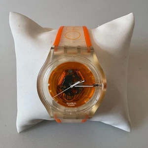 Swatch Watch INSTANTANEOUS FRESH Skeleton Jelly SUJK102 2006 Orange Swiss - USED - Picture 1 of 18