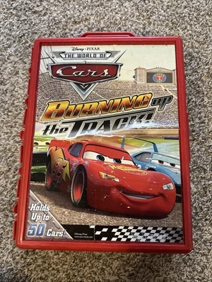 Disney Cars Red Plastic Carrying Storage Case For 50 Vehicles W/ 56 Cars - Image 1 of 4