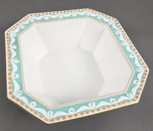 KPM Berlin Kurland Salatschale 8-eckig Mintgrün Goldstaffage Dekor 26  1. Wahl - Bild 1 von 8