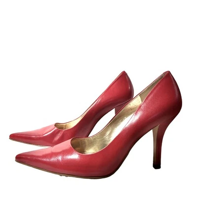 NUEVO Zapatos de salón de vestir Nine West con tacones elegantes rojos ardientes para mujer talla 7,5 FREDAO Foto 1 de 4