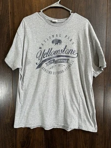 VTG YELLOWSTONE National Park T-shirt Bison Buffalo Tee Gray Delta Tag HOLE - Picture 1 of 10