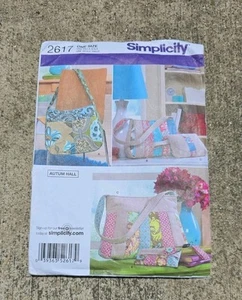 Simplicity 2617 Sewing Pattern Autum Hall Handbag Purse Bag Uncut - Picture 1 of 2