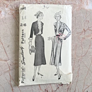 Simplicity 3445, 50s Bolero Suit, Sz 18/36, Cut COMPLETE Vintage Sewing Pattern - Picture 1 of 2