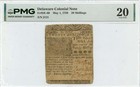 1758 May 1, 20s Delaware Colonial Note FR#DE-60 PMG VF20 Printed by Ben Franklin