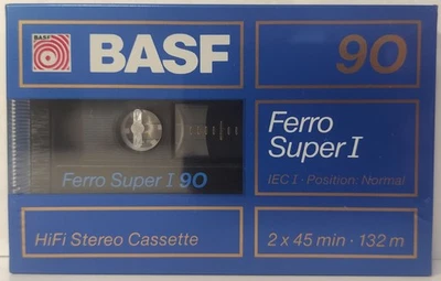 BASF Ferro Super I 90 EU 1988 Vintage BLANK Audio CASSETTE TAPE New Sealed - Image 1 of 3