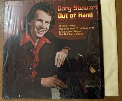 TESTED Gary Stewart Out Of Hand OG Vinyl 1975 APL-1- 0900 Promo Stamp Honky Tonk - Image 1 of 4