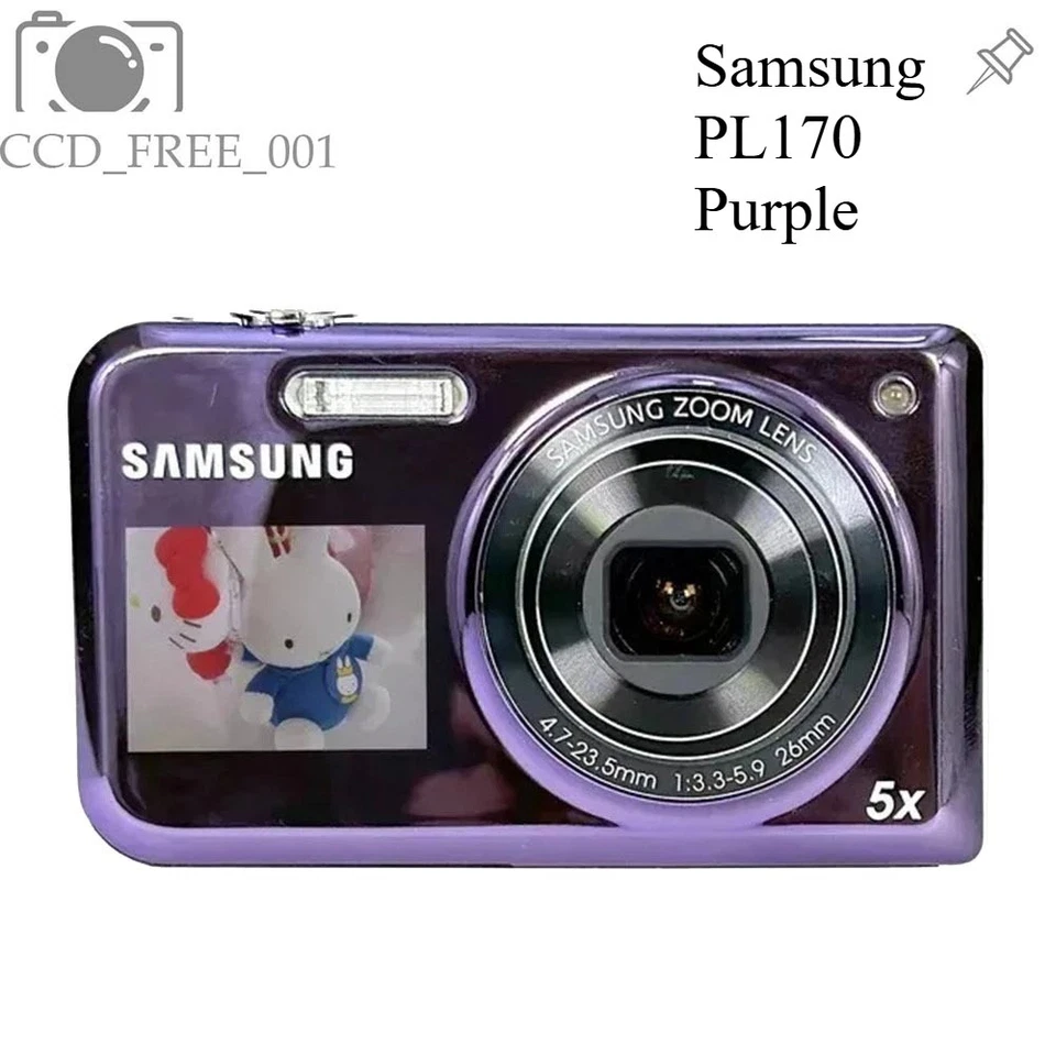 Cámara digital Samsung PL170 16,1 MP 5x zoom óptico 2,7 pulgadas detección de parpadeo púrpura Foto 1 de 4