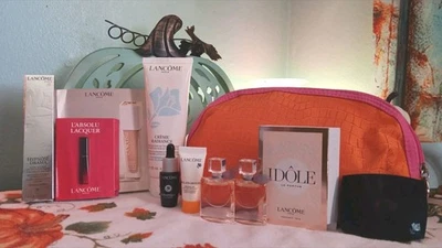 NUEVO PAQUETE COMPLETO/TRVL tamaños Lancome cuidado de la piel, maquillaje, fragancia 10 piezas + bolsa Foto 1 de 4