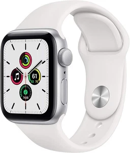 Apple Watch Series SE GPS w/ 40MM Silver Aluminum Case & White Sport Band - Picture 1 of 1