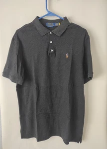 Polo Ralph Lauren Herren Poloshirt Classic Fit Grau Kurzarm Knopf Logo M - Bild 1 von 5