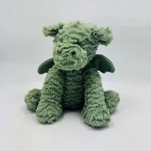 Jellycat Fuddlewuddle Green Dragon Plush Medium Size 9” Tall Pre-Owned - Picture 1 of 8